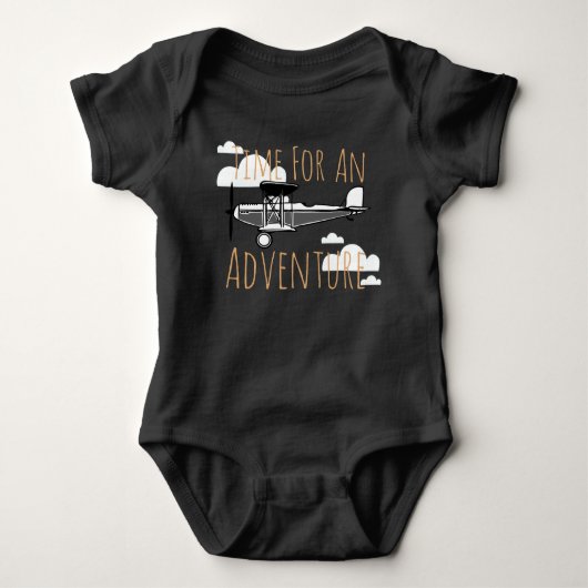 Tijd voor een  vliegtuig voor een avontuur romper (Voorkant)