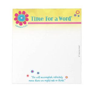 "Tijd voor een woord" Ephesianen 3:20, Notitieblok