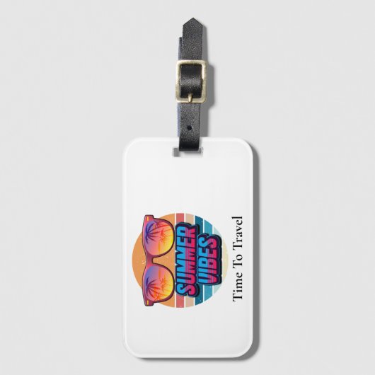 Tijd voor een zomervibes paspoorthouder bagagelabel (Voorkant (verticaal))