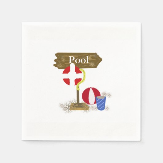 Tijd voor een zwembadfeest servetten (Voorkant)