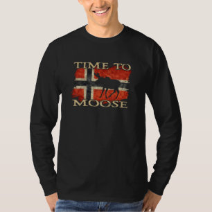 Tijd voor eland Noorwegen Vlag Scandinavië Souveni T-shirt