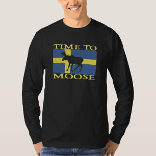 Tijd voor Eland Scandinavië Souvenir Zweden Vlag E T-shirt