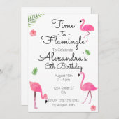Tijd voor Flamingle Invitation Kaart (Voorkant / Achterkant)