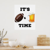 Tijd voor Football en bier Poster (Keuken)
