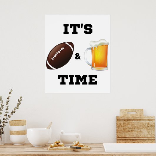 Tijd voor Football en bier Poster (Keuken)