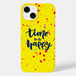 Tijd voor gelukkige typografie Case-Mate iPhone 14 hoesje