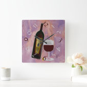 Tijd voor glas wijn vierkante klok (Huis)
