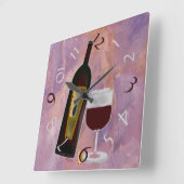 Tijd voor glas wijn vierkante klok (Hoek)