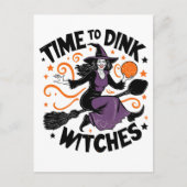 Tijd voor heksen spooky pickleball Halloween   Briefkaart (Voorkant)