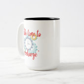 "Tijd voor herladen" Tweekleurige Koffiemok (Voorkant links)