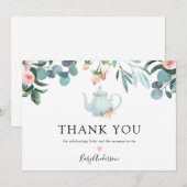Tijd voor het Baby shower Tea Bedankt (Voorkant / Achterkant)