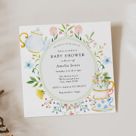 Tijd voor het Baby shower van Tea Wildflower Kaart