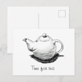 Tijd voor het Briefkaart van Tea (Voorkant / Achterkant)