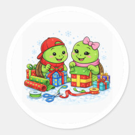 Tijd voor het inpakken van cadeaus ronde sticker
