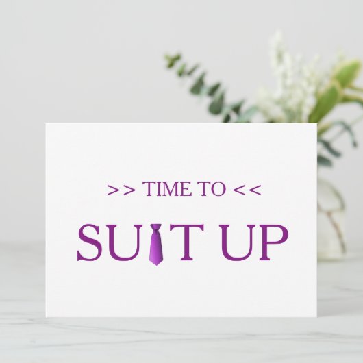 Tijd voor het installeren van Paars Stropdas Kaart (Staand voorkant)