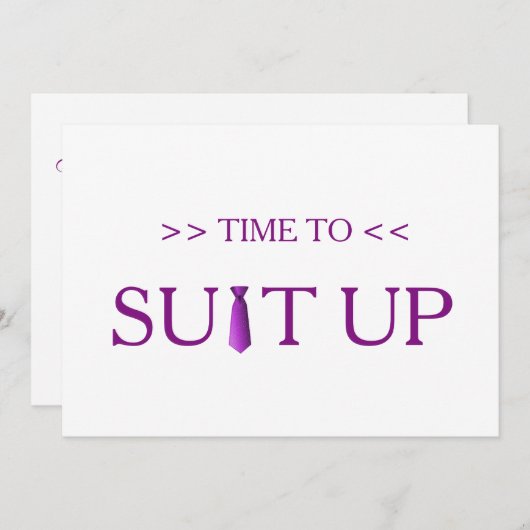 Tijd voor het installeren van Paars Stropdas Kaart (Voorkant / Achterkant)