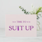 Tijd voor het opstarten van Paarse Stropdas Kaart (Staand voorkant)