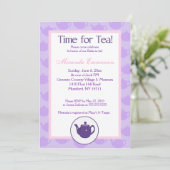 Tijd voor het Paars Tea Teapot Vrijgezellenfeest 5 Kaart (Staand voorkant)