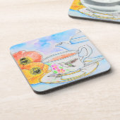 Tijd voor het schilderen van de Waterverf van thee Bier Onderzetter (Linkerzijde)