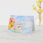 Tijd voor het schilderen van de Waterverf van thee Kaart (Gele Bloem)