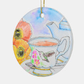 Tijd voor het schilderen van de Waterverf van thee Keramisch Ornament (Links)