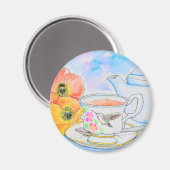 Tijd voor het schilderen van de Waterverf van thee Magneet (Voorkant / Achterkant)