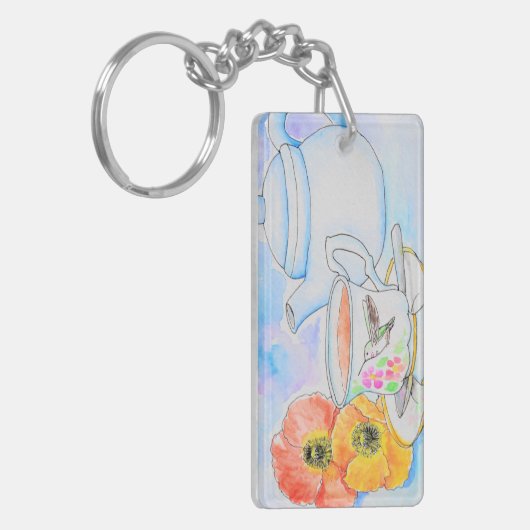 Tijd voor het schilderen van de Waterverf van thee Sleutelhanger (Voorkant Links)