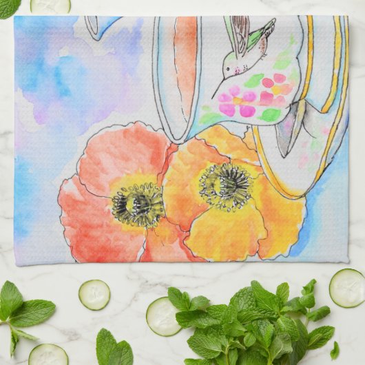 Tijd voor het schilderen van de Waterverf van thee Theedoek (Gevouwen)