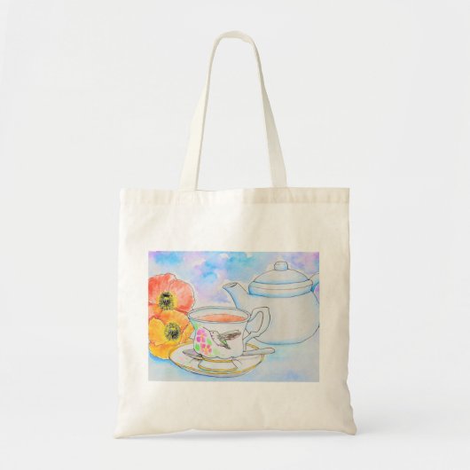 Tijd voor het schilderen van de Waterverf van thee Tote Bag (Voorkant)