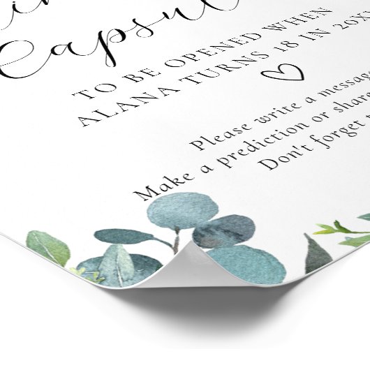 Tijd voor het Ta Time Capsule Sign Poster (Hoek)