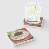 Tijd voor het Tea Design Stenen Onderzetter (Zijkant)