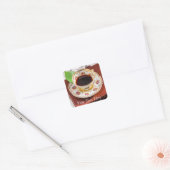 Tijd voor het Tea Design Vierkante Sticker (Envelop)