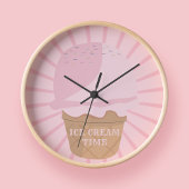 Tijd voor Ice Cream Roze Keuken Wandklok