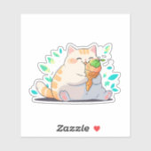 Tijd voor ijs dikke kat sticker (Vel)