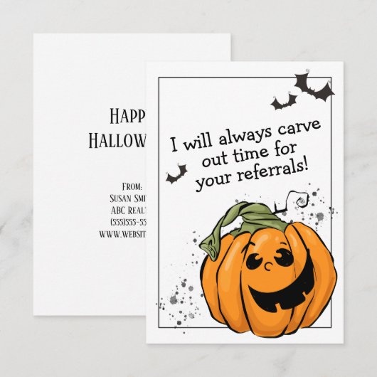 Tijd voor je doorverwijzing Halloween Bedankkaart (Voorkant / Achterkant)