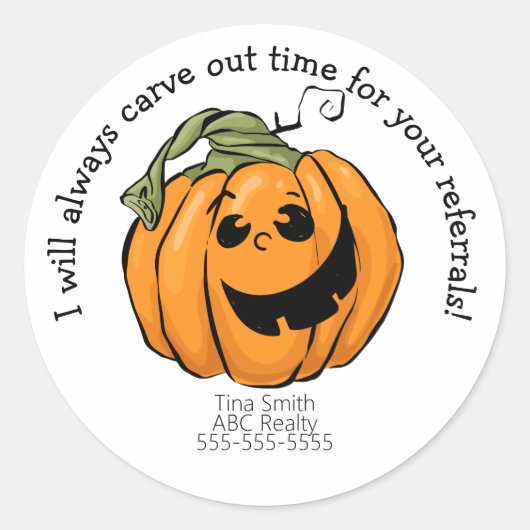 Tijd voor je doorverwijzing Halloween Ronde Sticker (Voorkant)