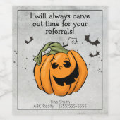Tijd voor je doorverwijzing Halloween Wijn Etiket (Enkel label)