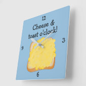 Tijd voor kaas op Toast - Fun Food Thleed Vierkante Klok (Hoek)