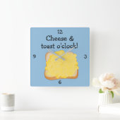 Tijd voor kaas op Toast - Fun Food Thleed Vierkante Klok (Huis)