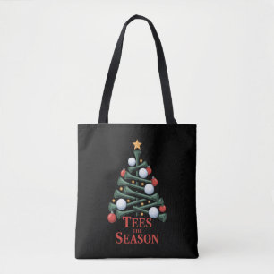 Tijd voor Kerst Golf Grappig Kerstmis Golf Boom Tote Bag
