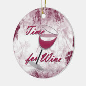 Tijd voor kerstversiering met wijn keramisch ornament (Links)