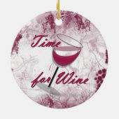 Tijd voor kerstversiering met wijn keramisch ornament (Achterkant)