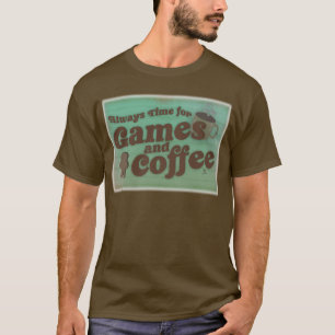 Tijd voor Koffie en Spellen Leuk Kunstontwerp T-shirt