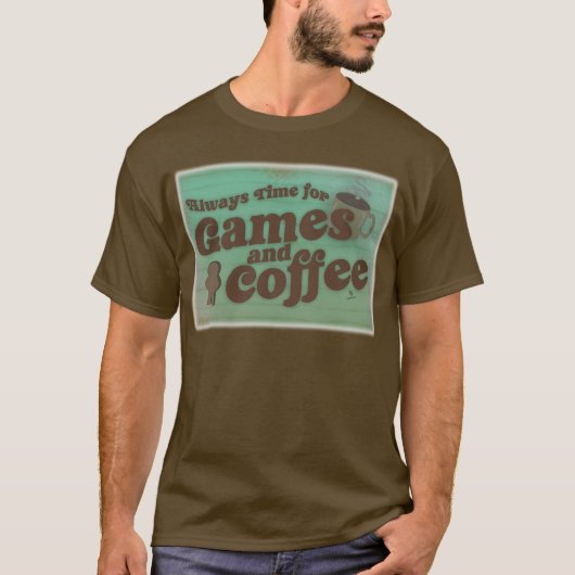 Tijd voor Koffie en Spellen Leuk Kunstontwerp T-shirt (Voorkant)