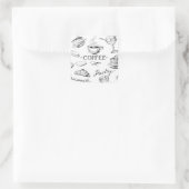 Tijd voor koffie vierkante sticker (Tas)