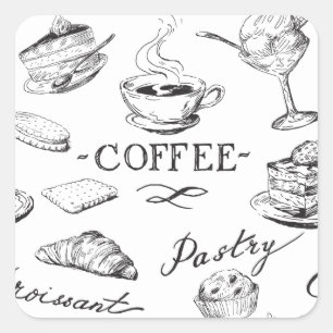 Tijd voor koffie vierkante sticker