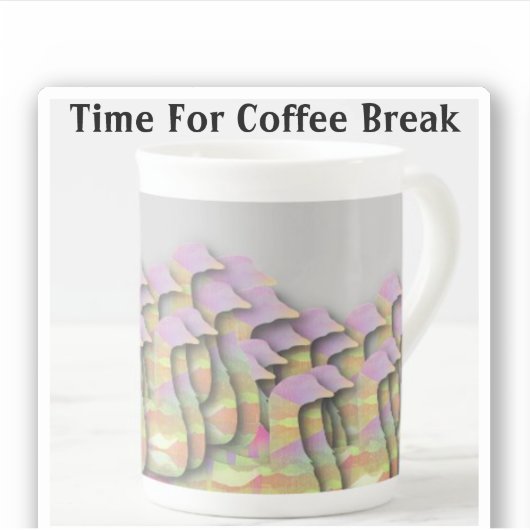 Tijd voor koffiepauze sticker (Voorkant)