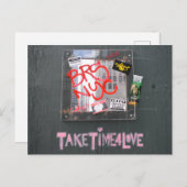 Tijd voor liefde NYC fotografie graffiti Briefkaart (Voorkant / Achterkant)
