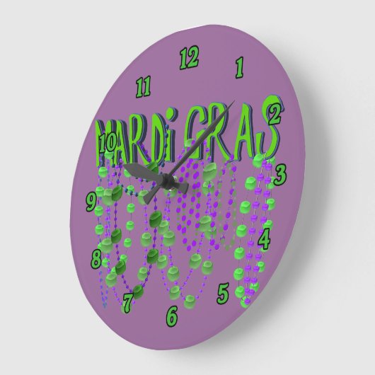 Tijd voor Mardi Gras! Wandklok (Hoek)