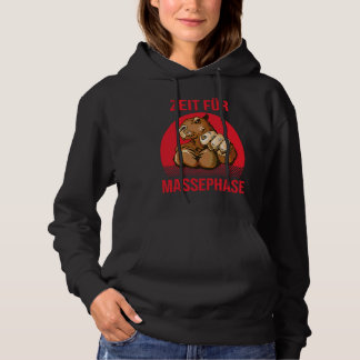 Tijd voor massa fase backprint bodybuilding hoodie